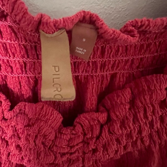 Anthropologie Pilcro Puff Sleeved Crop Top in Rose Red Pink Small - Picture 9 of 12